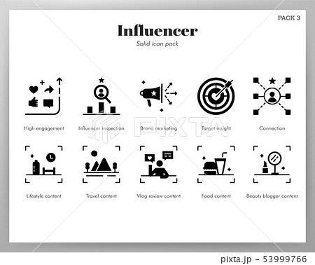 Influencer Icons Solid Packのイラスト素材