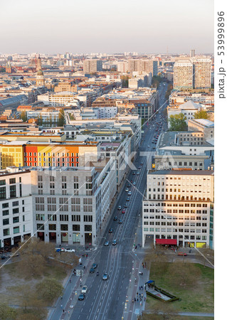 Berlin evening aerial cityscape, Germany. Berlin evening aerial cityscape, Germany. 53999896