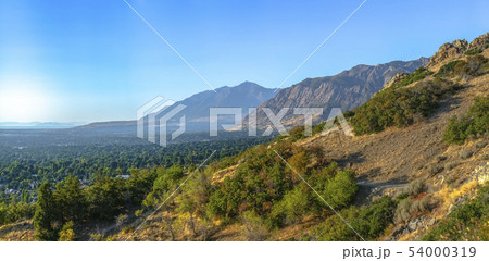 Huge mountains overlooking city of Ogden in Utah Huge mountains overlooking city of Ogden in Utah 54000319