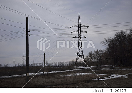 High voltage power line. Electricity Power Pylon High voltage power line. Electricity Power Pylon 54001234