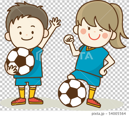 サッカーを楽しむ子供 サッカーを楽しむ子供 54005564