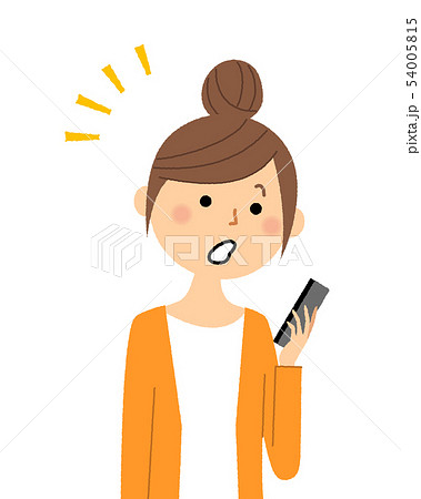 若い女性　スマホ　驚く 54005815