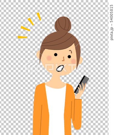 若い女性　スマホ　驚く 54005815