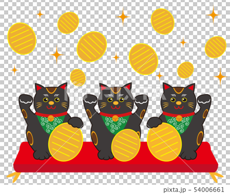 猫　招き猫　小判　黒猫　 54006661