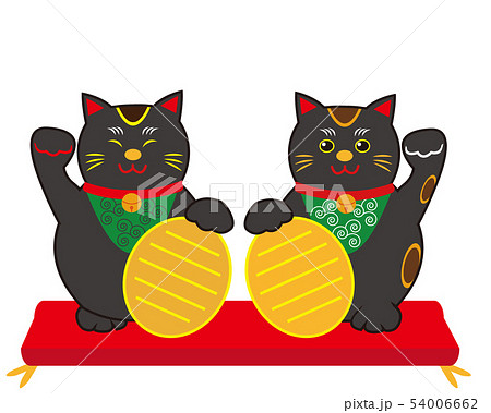 猫　招き猫　小判　黒猫　 54006662