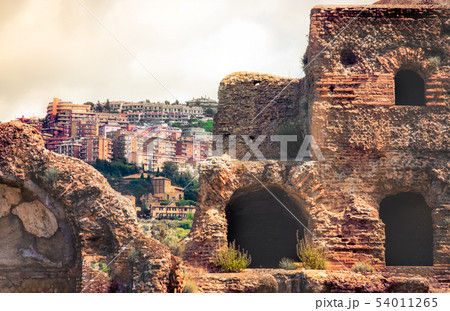 italian archaeology cityscape of Tivoli town in Rome - Lazio - Italy 54011265