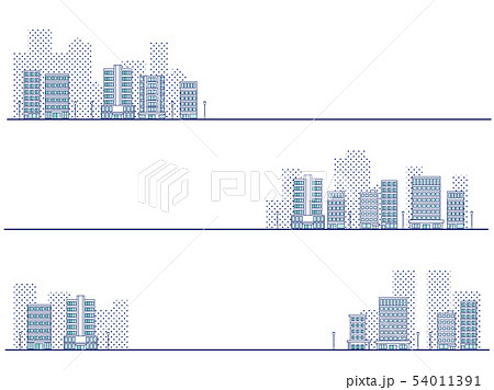 ビル群のイラスト背景のイラスト素材