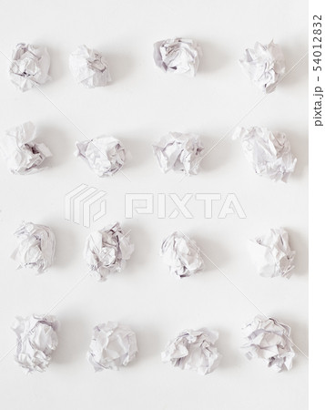 waste reduction paper ball rows white background waste reduction paper ball rows white background 54012832