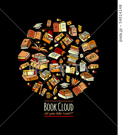 Books collection, sketch for your design Books collection, sketch for your design 54014148