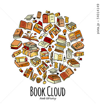 Books collection, sketch for your design Books collection, sketch for your design 54014149