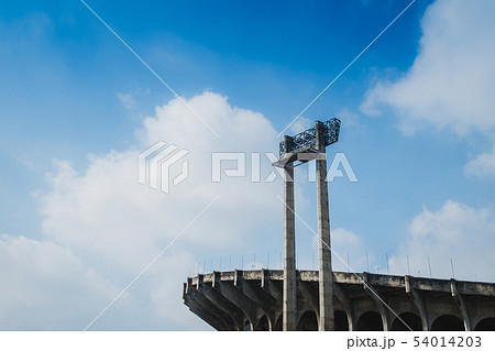 Sports Light with back stadium blue sky background 54014203