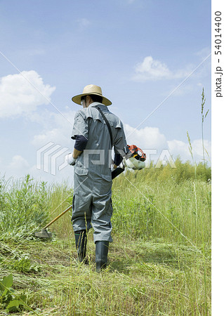 草刈り、除草イメージ　草刈りをする男性 54014400