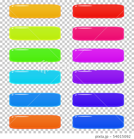 カラフルなぷっくりボタン 見出し枠セットのイラスト素材