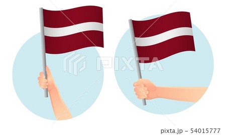 latvia flag in hand icon 54015777