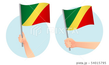 Congo flag in hand icon 54015795