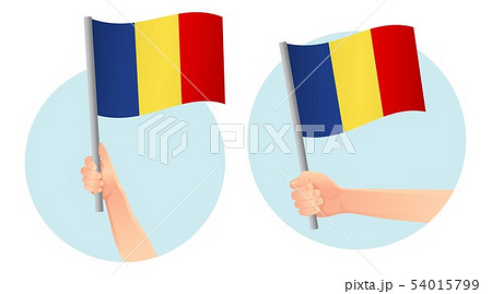 Chad flag in hand icon 54015799
