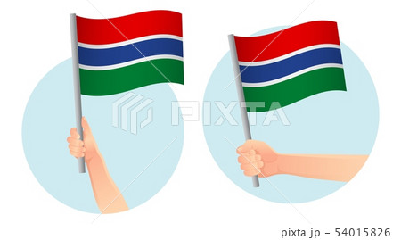 Gambia flag in hand icon 54015826