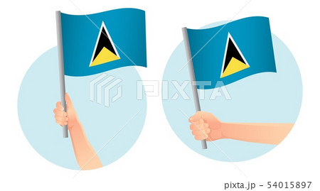 Saint Lucia flag in hand icon 54015897