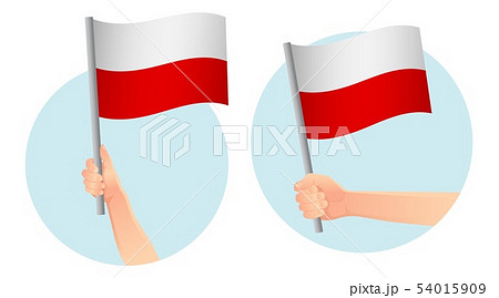 Poland flag in hand icon Poland flag in hand icon 54015909