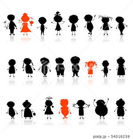 People icon, silhouettes of avatar 54016239