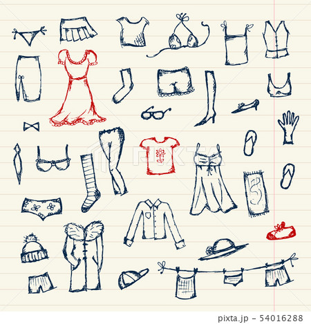 Collection of clothes sketch for your design Collection of clothes sketch for your design 54016288