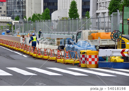 道路工事現場 54018198