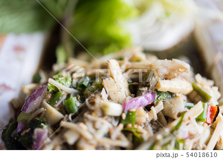 Bamboo shoot spicy salad (Soup Knor Mai) in market 54018610