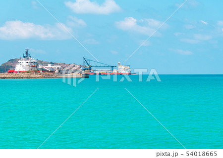 Landscape of beach and sea with reef rock beach 54018665