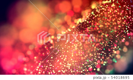 cloud of multicolored particles in the air like sparkles on a dark background with depth of field cloud of multicolored particles in the air like sparkles on a dark background with depth of field 54018695