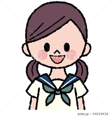 笑っている学生 女子 のイラストのイラスト素材