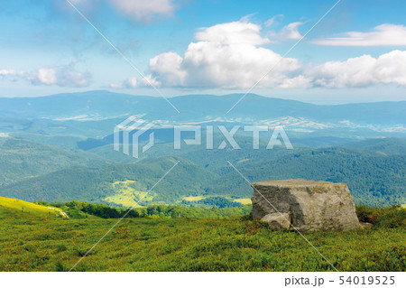 meadow with boulders in Carpathian mountains in su meadow with boulders in Carpathian mountains in su 54019525