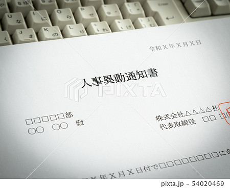 異動 辞令 人事異動通知書 ビジネス 異動 辞令 人事異動通知書 ビジネス 54020469