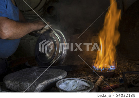 Traditional Turkish tinsmith / copper smith Traditional Turkish tinsmith / copper smith 54022139