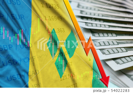 Saint Vincent and the Grenadines flag and chart Saint Vincent and the Grenadines flag and chart 54022283