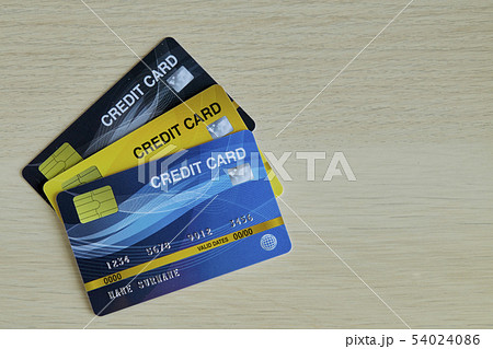 Stack of plastic bank credit cards 54024086