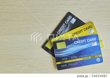 Stack of plastic bank credit cards 54024087