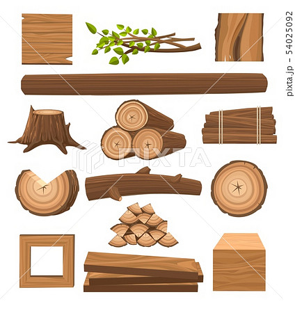 Stacked Timbers And Firewood Logsのイラスト素材