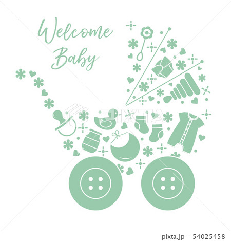 Newborn baby vector illustration Baby stroller Newborn baby vector illustration Baby stroller 54025458