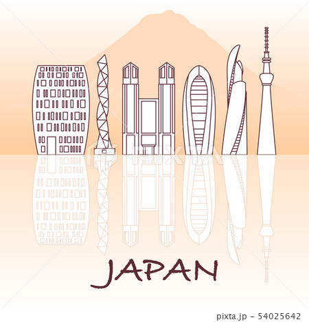 Unusual Japanese architecture Mount Fuji. 54025642