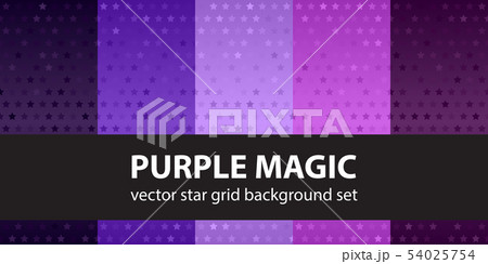 Star pattern set Purple Magic. Vector seamless 54025754