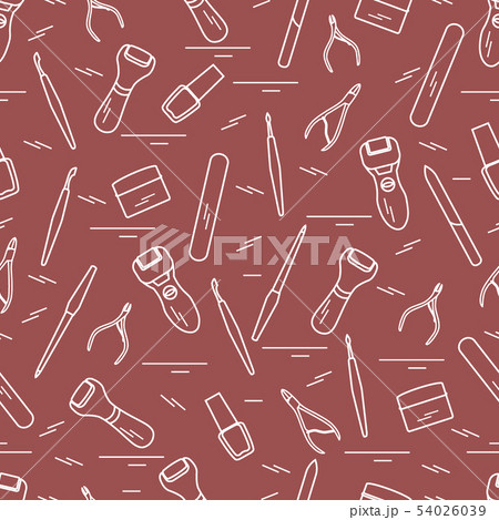 Seamless pattern with variety tools for manicure 54026039