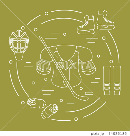 Hockey equipment Winter sports elements. 54026186