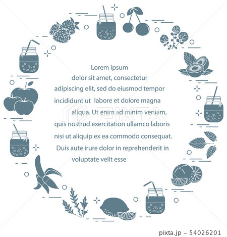 Jar with smoothies and ingredients for smoothie 54026201