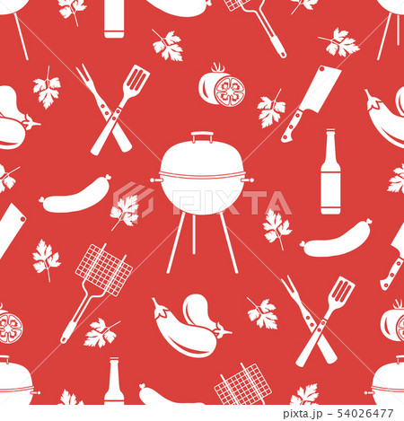 Seamless pattern with grill, barbecue tools BBQ Seamless pattern with grill, barbecue tools BBQ 54026477