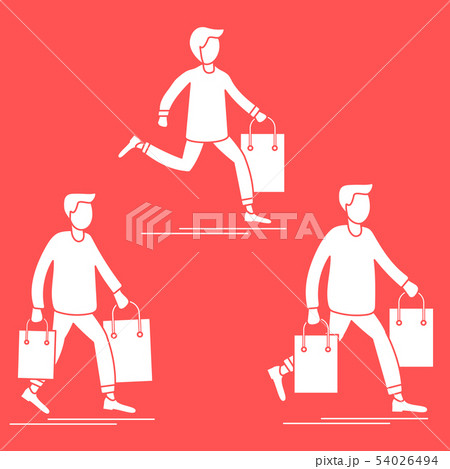 Shopping men carry gift bags Sale. Special Offer. 54026494