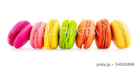 Macaroons cookies on white Macaroons cookies on white 54026896