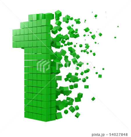 number 1 shaped data block. version with green 54027848