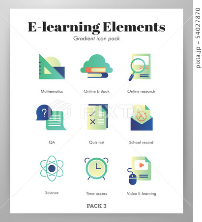 E-Learning icons gradient pack 54027870