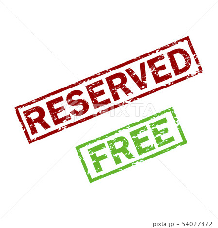 Feee and reserved rubber stamp. Tickets labels 54027872