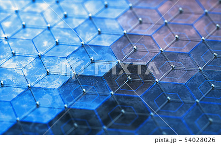 Abstract Hexagonal Atomic Connection Science 54028026